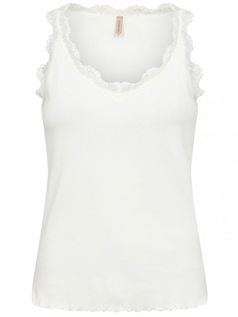 Ribbat linne spetskant Chanilla vit från SoyaConcept