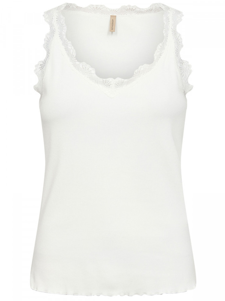 Ribbat linne spetskant Chanilla vit från SoyaConcept