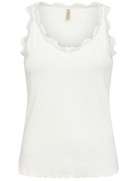 Ribbat linne spetskant Chanilla vit från SoyaConcept