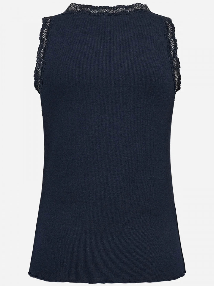 Ribbat linne spetskant Chanilla marin...