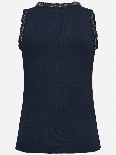 Ribbat linne spetskant Chanilla marin från SoyaConcept