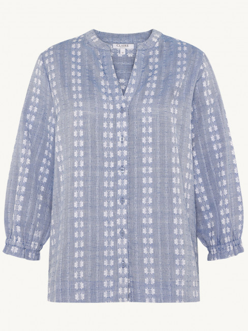 Bomullsblus Safira blå från Claire