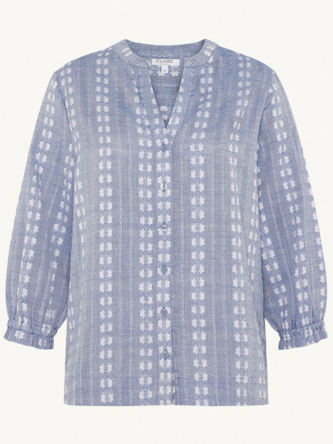 Bomullsblus Safira blå från Claire