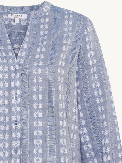 Bomullsblus Safira blå från Claire 2