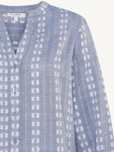 Bomullsblus Safira blå från Claire