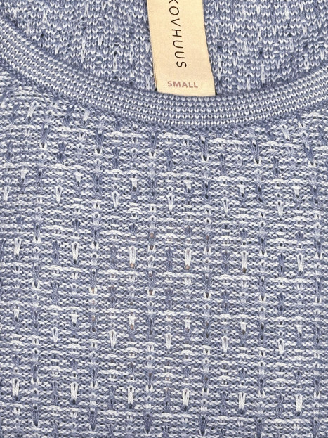 Mönsterstickad tröja blå melerad från Skovhuus