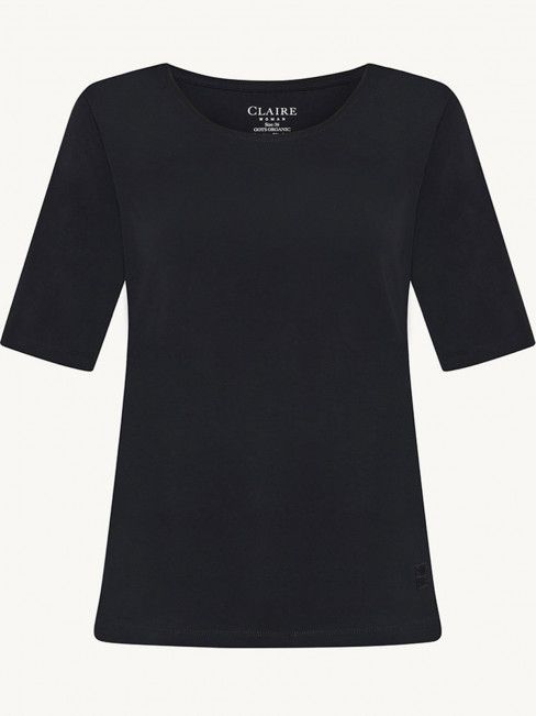 Trikåtopp Amaryllis i ekologisk bomull svart från Claire