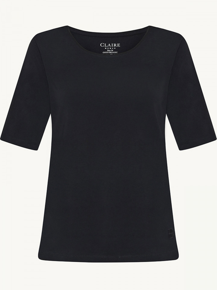 Trikåtopp Amaryllis i ekologisk bomull svart från Claire