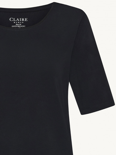 Trikåtopp Amaryllis i ekologisk bomull svart från Claire 2