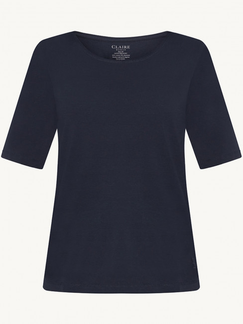 Trikåtopp Amaryllis i ekologisk bomull marin från Claire 2