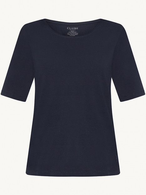 Trikåtopp Amaryllis i ekologisk bomull marin från Claire