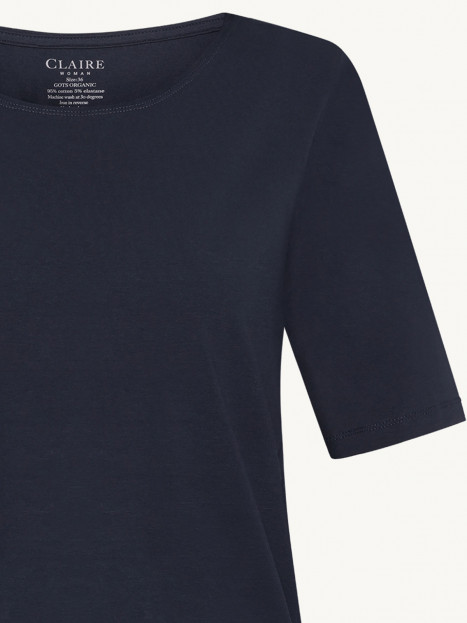 Trikåtopp Amaryllis i ekologisk bomull marin från Claire