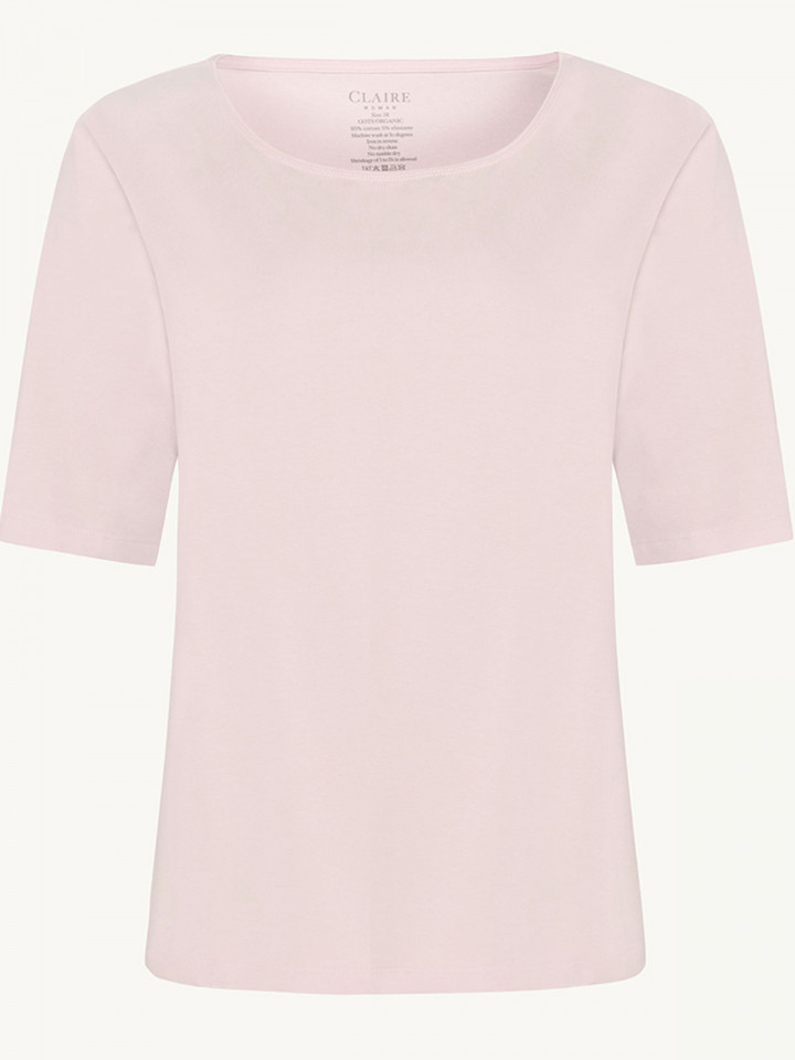 Trikåtopp Amaryllis i ekologisk bomull ljusrosa från Claire