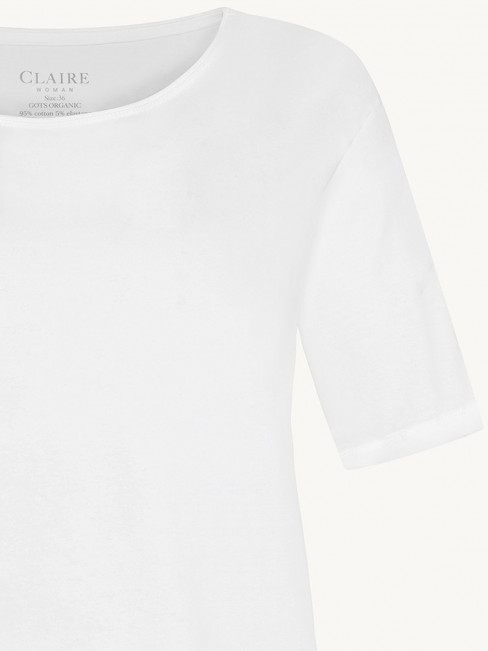 Trikåtopp Amaryllis i ekologisk bomull vit från Claire 2