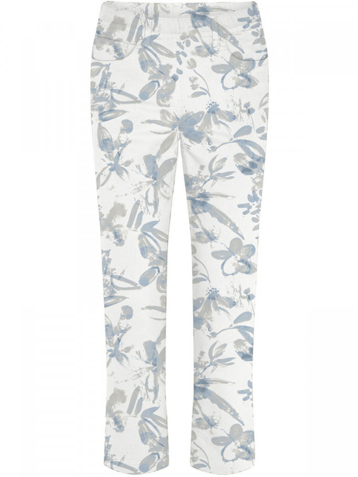 Mirakelbyxa Hannah vit/blå/grå 7/8-del från LauRie