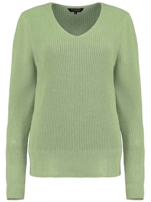 Stickad bomullströja äppelgrön från Bloomings