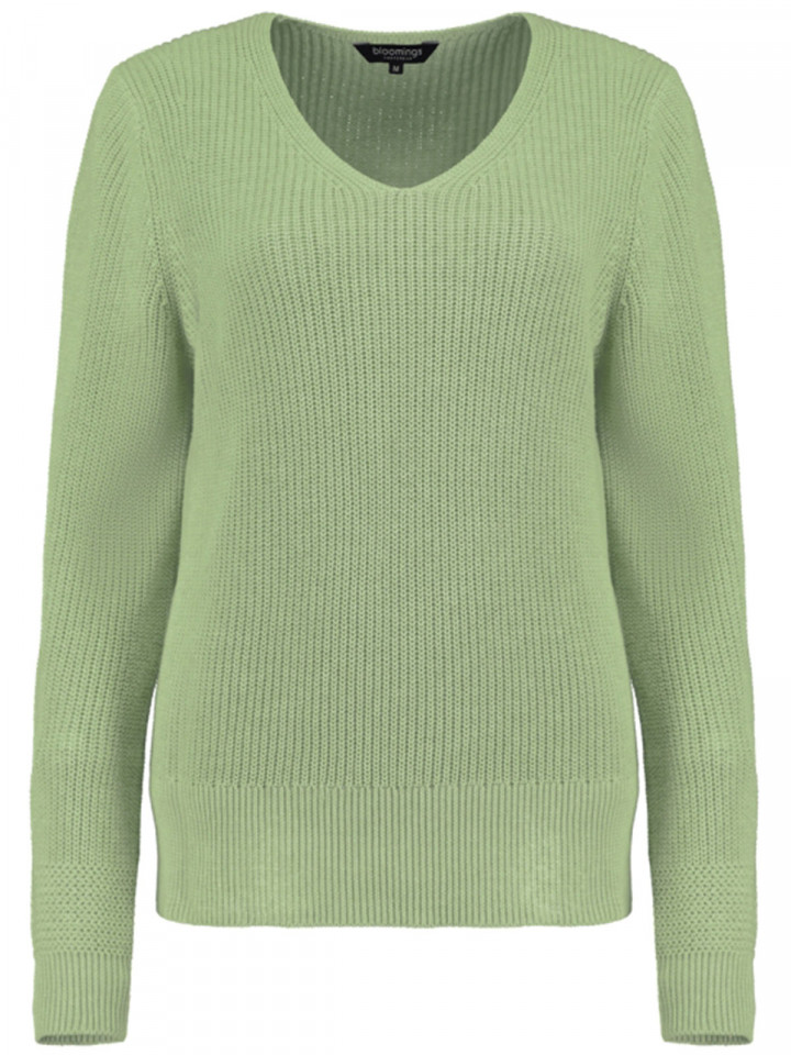 Stickad bomullströja äppelgrön från Bloomings