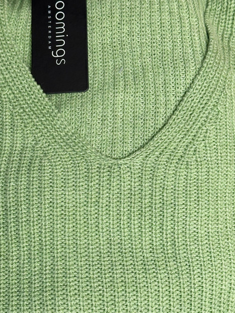 Stickad bomullströja äppelgrön från Bloomings