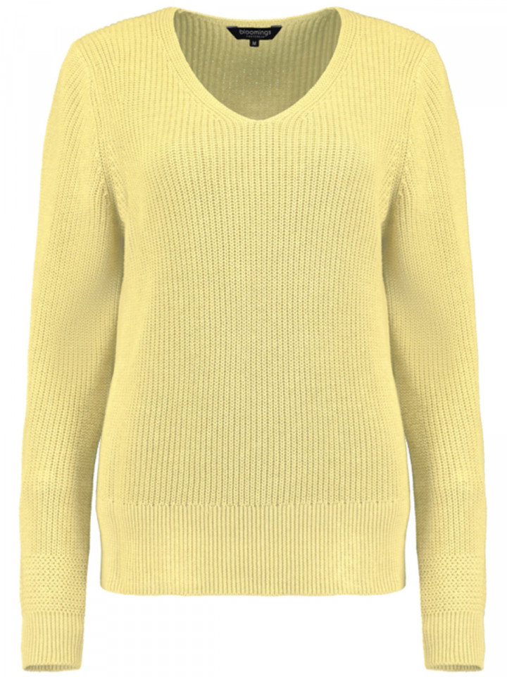 Stickad bomullströja citrongul från Bloomings