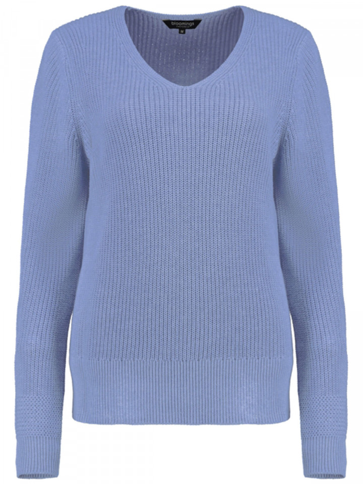 Stickad bomullströja blå från Bloomings