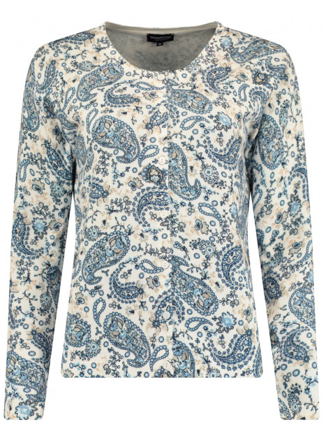 Finstickad kofta blå blom från Bloomings