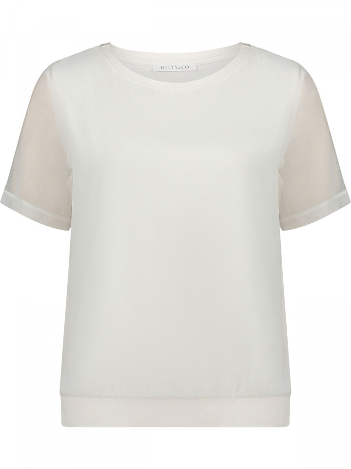 Chiffong- trikåtopp vit från Betty & Co
