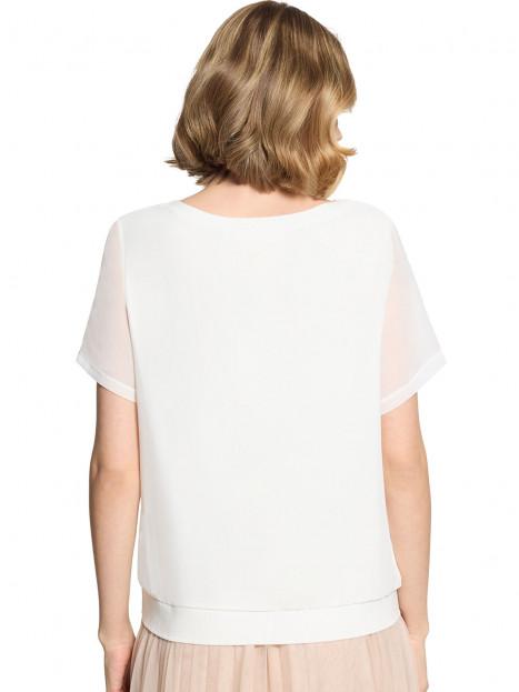 Chiffong- trikåtopp vit från Betty & Co
