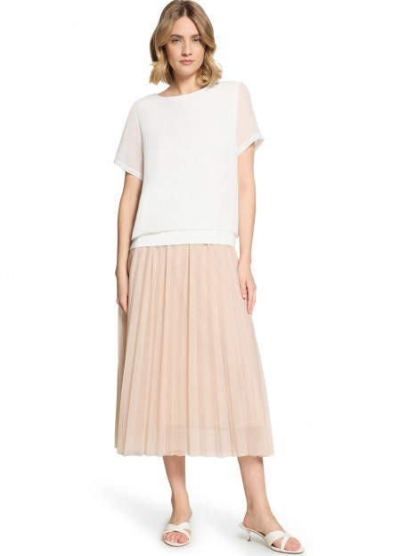 Chiffong- trikåtopp vit från Betty & Co