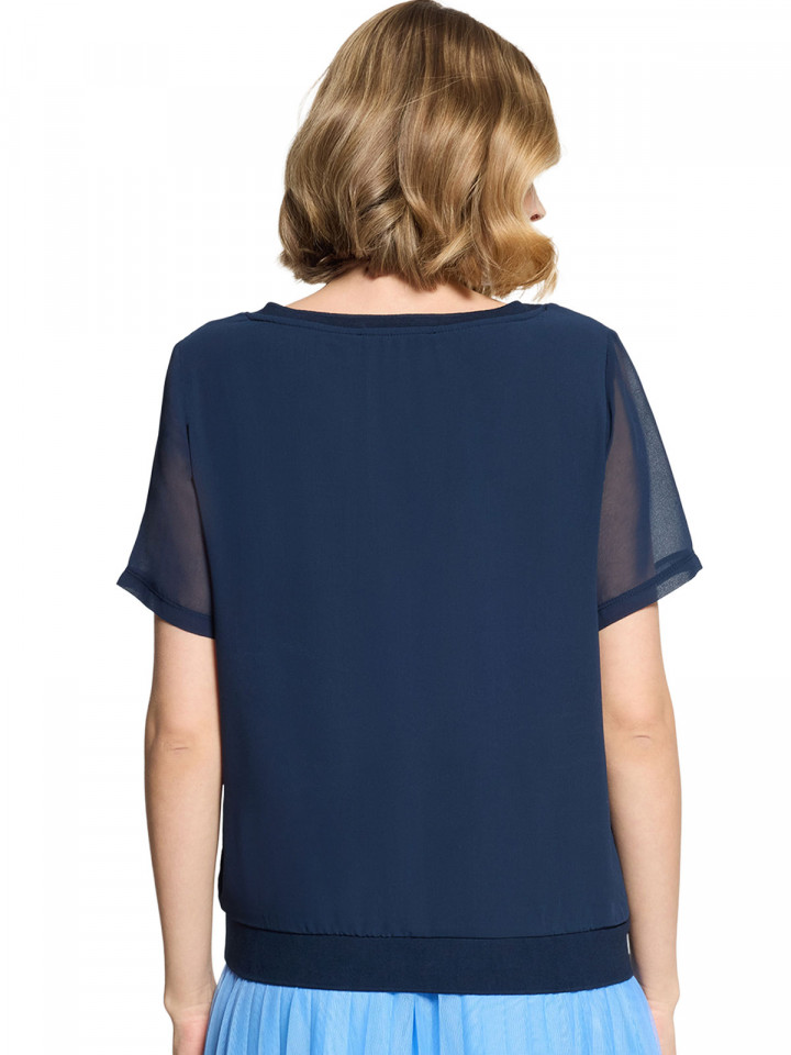 Chiffong- trikåtopp marin från Betty...