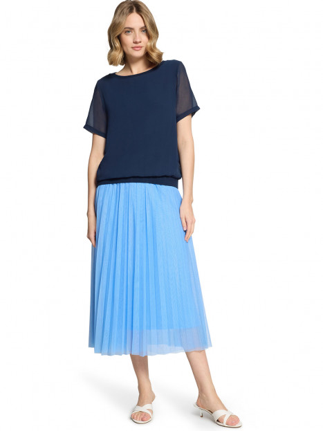 Chiffong- trikåtopp marin från Betty & Co