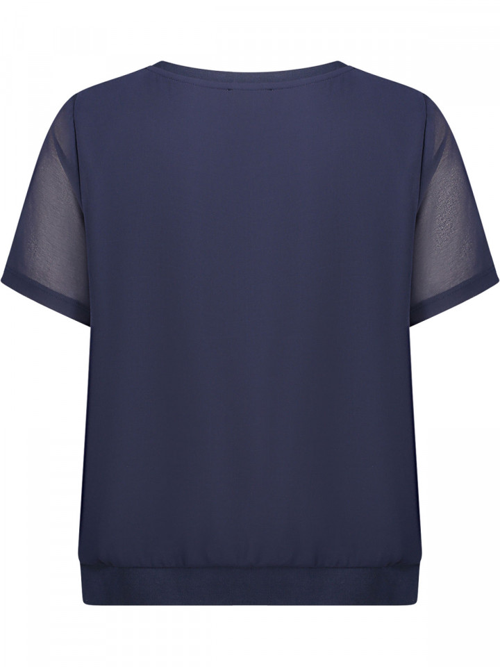 Chiffong- trikåtopp marin från Betty...