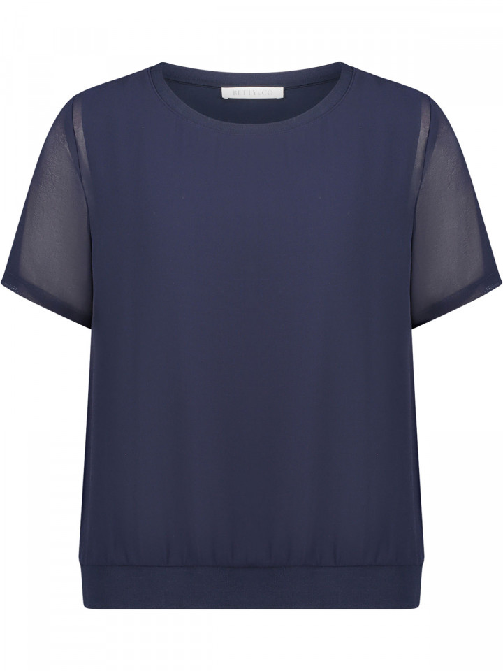 Chiffong- trikåtopp marin från Betty...