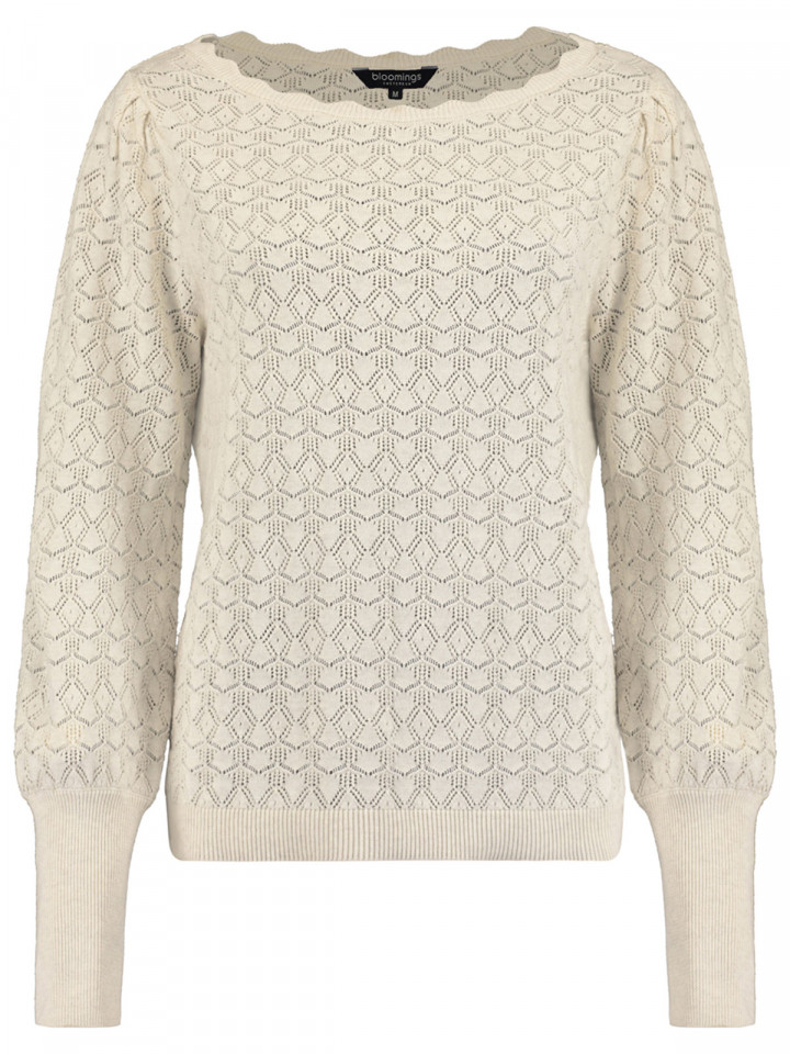 Mönsterstickad tröja sand från Bloomings