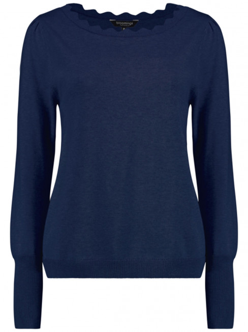 Finstickad tröja marin från Bloomings