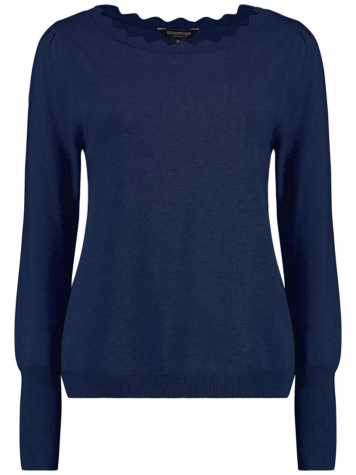 Finstickad tröja marin från Bloomings