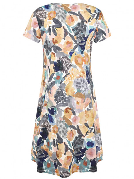 Trikåklänning Garden multi grå från Mansted