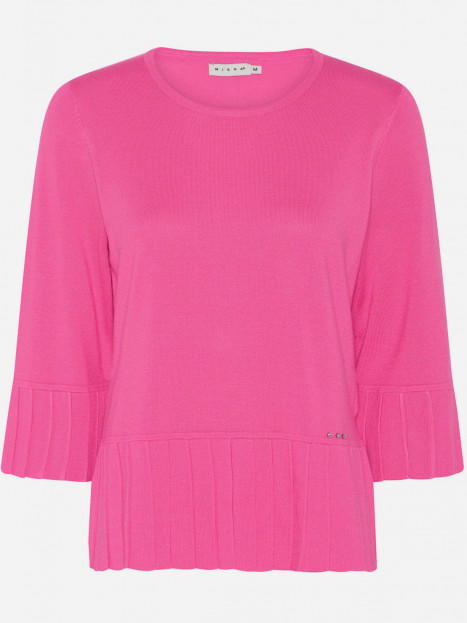 Finstickad tröja med Peplum Rosa från Micha