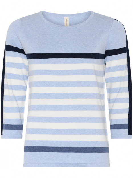 Finstickad tröja blå i ekologisk bomull från Skovhuus