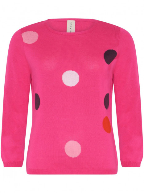 Finstickad tröja cerise prick från Skovhuus
