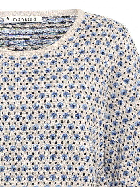 Finstickd tröja Pomme blå från Mansted 2