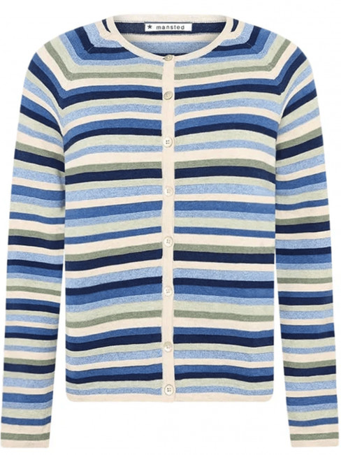 Finstickad kofta Anna blå från Mansted