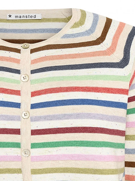 Finstickad kofta Anna Sand multi från Mansted