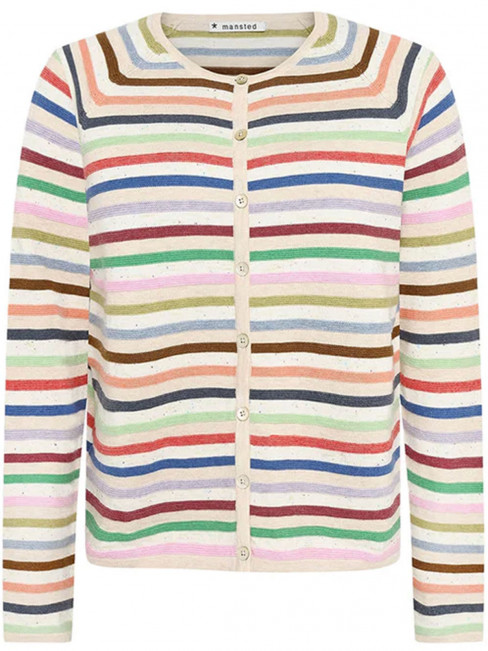 Finstickad kofta Anna Sand multi från Mansted