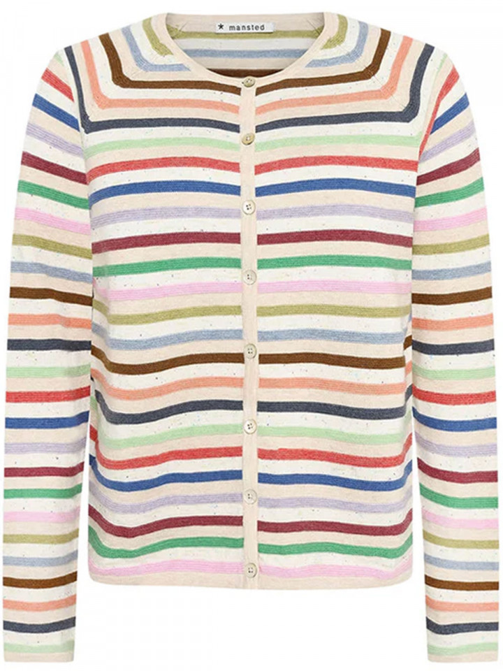 Finstickad kofta Anna Sand multi från Mansted