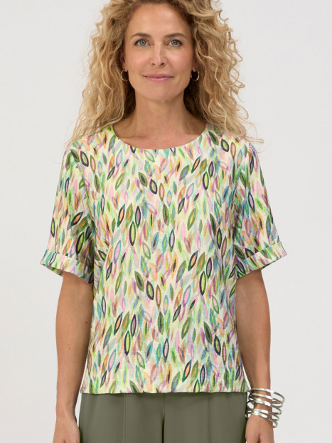 Creppad blus Darni multipastell från Bianca