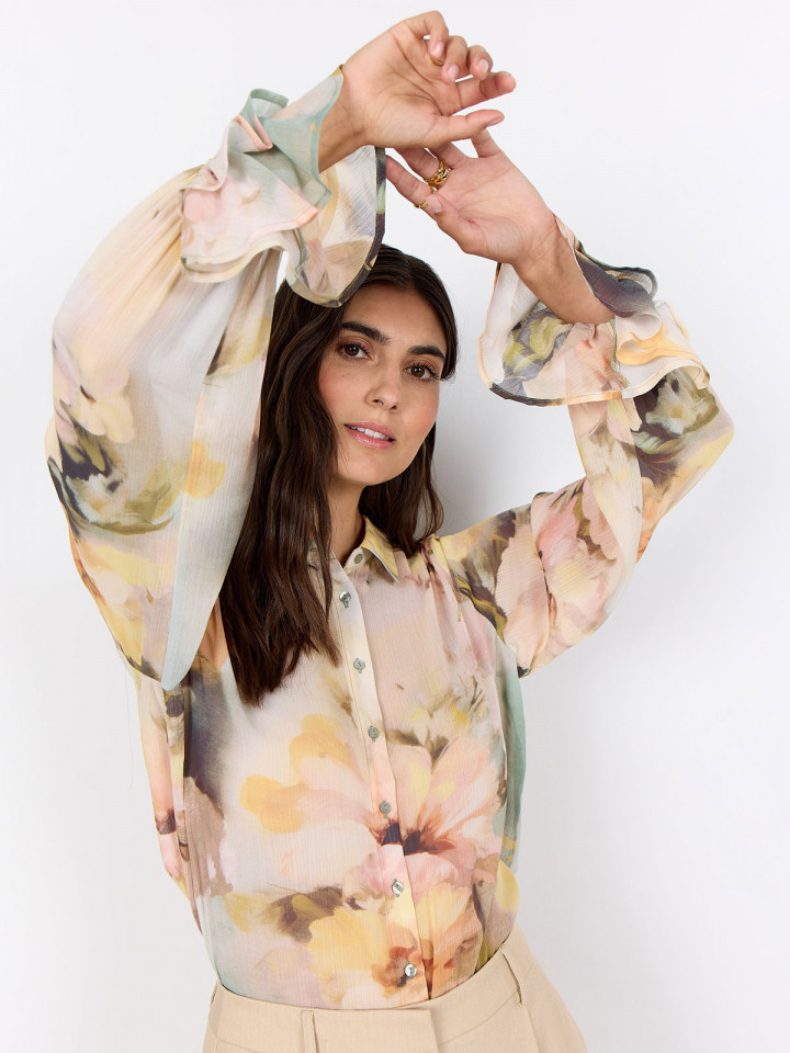 Chiffongblus Carmen pastell från...