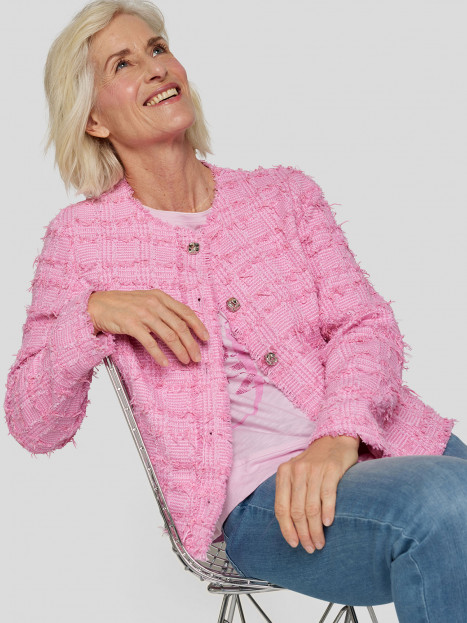 "Chaneljacka" bouclé rosa från Rabe