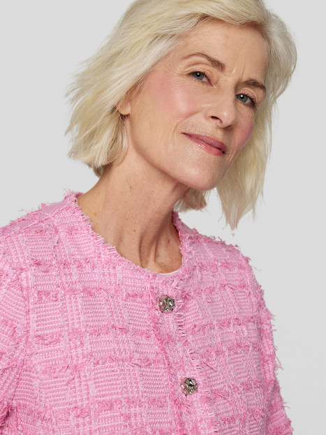 "Chaneljacka" bouclé rosa från Rabe
