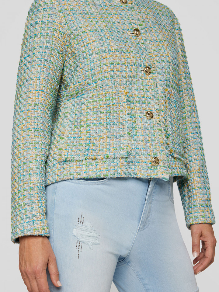 "Chaneljacka" bouclé grön från Rabe