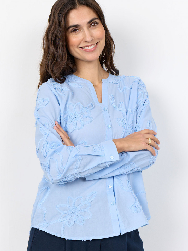 Bomullsblus Caliste himmelsblå från SoyaConcept